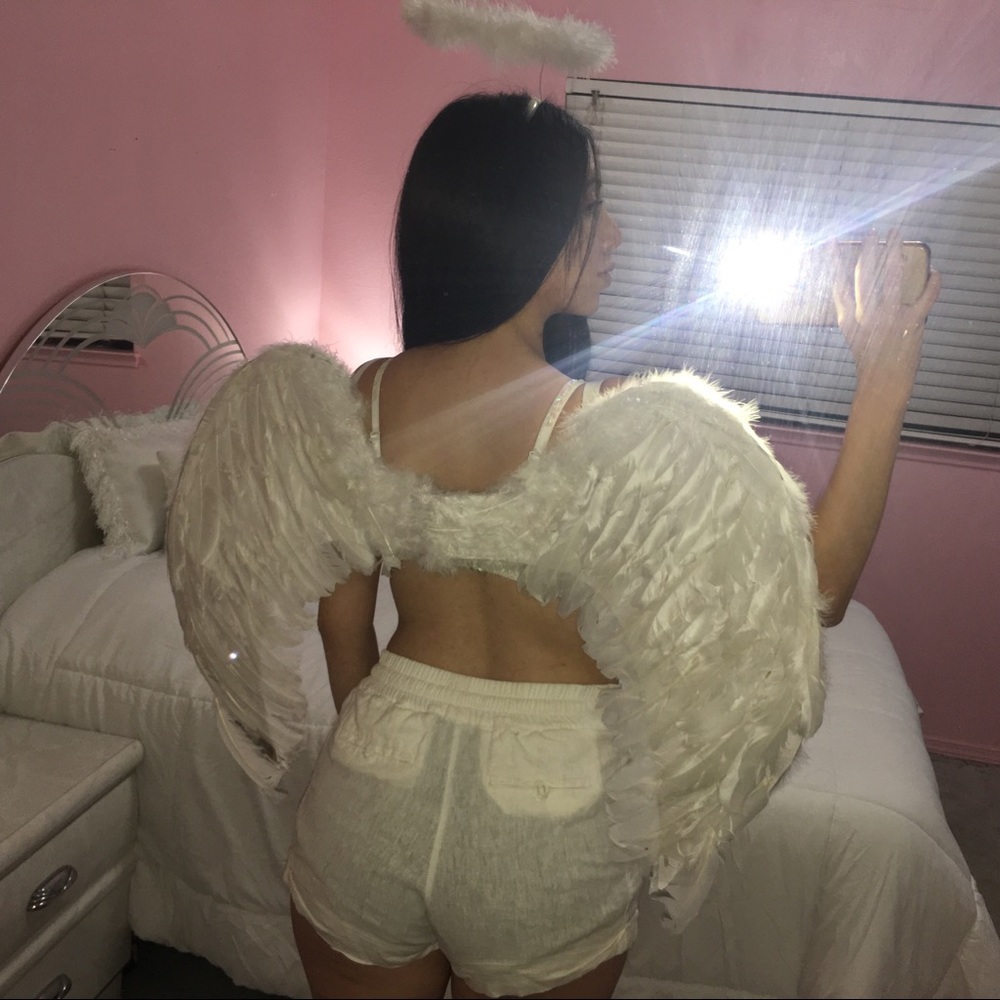 Halloween Costume Angel Wings & halo